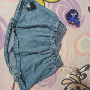 Mini jean denim skirt